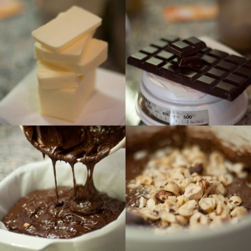 Brownies tres chocolates y avellanas - Elaboración